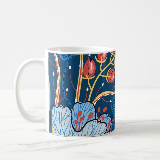 Mug  motif sans couture fleurie avec fleurs exotiques  (Gauche)