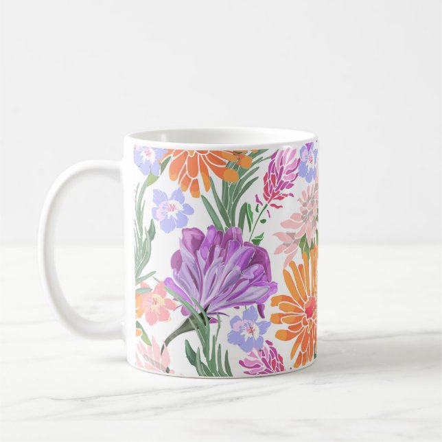 Mug Motif sans couture florale art. Gloire du matin, i (Gauche)