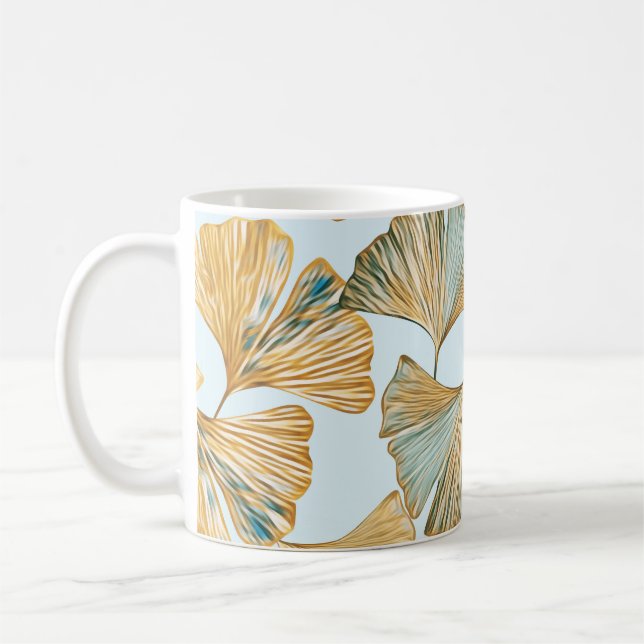 Mug Motif sans couture Gingko Feuille (Gauche)