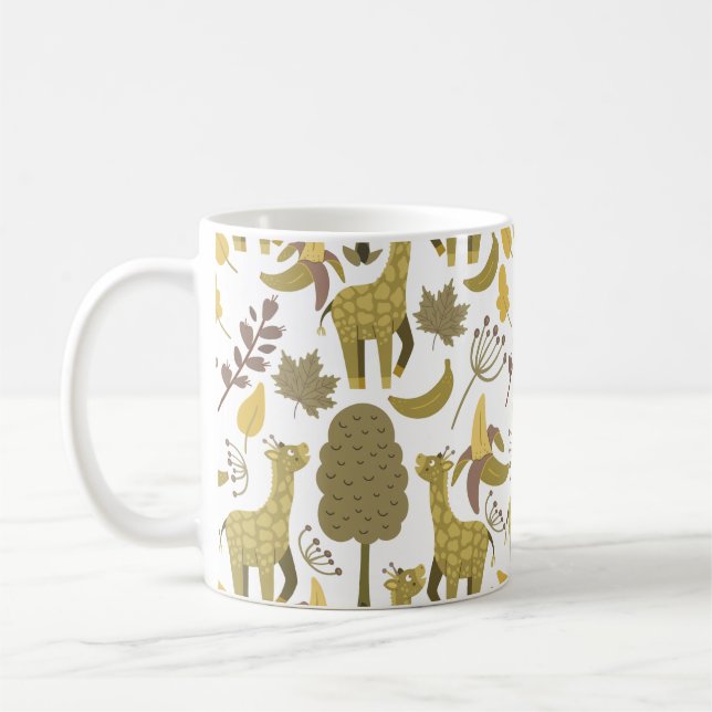 Mug Motif sans couture Giraffe jaune blanc arrière - p (Gauche)