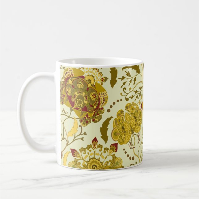 Mug Motif sans couture, grandes fleurs de cachemire in (Gauche)