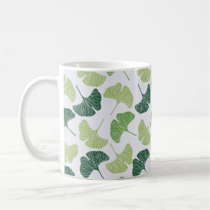 Mug Motif sans couture Green ginkgo biloba 