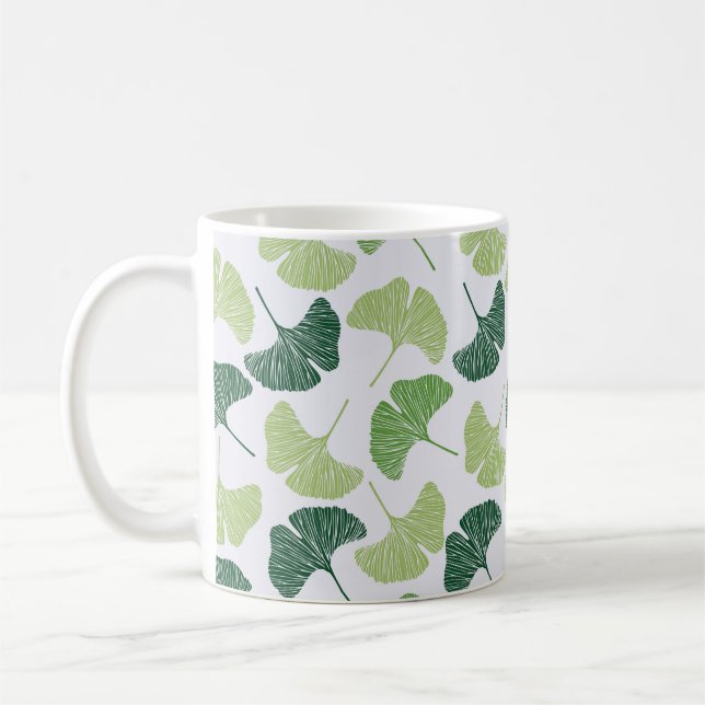 Mug Motif sans couture Green ginkgo biloba  (Gauche)
