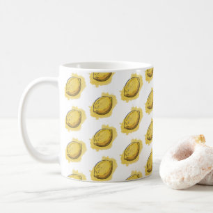 Mug Motif sans couture moderne aquarelle citron jaune 