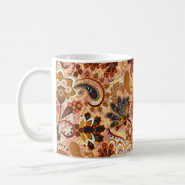 Mug Motif sans couture Paisley avec des fleurs dans l' (Gauche)