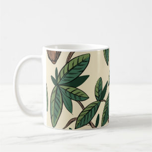 Mug Motif sans couture plante de cacao. Haricots de ca