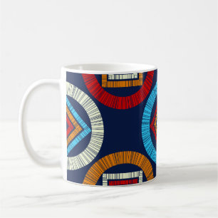Mug motif sans couture pois. Mosaïque de figu ethnique