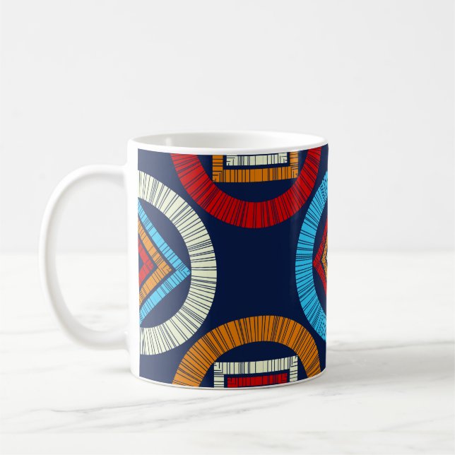 Mug motif sans couture pois. Mosaïque de figu ethnique (Gauche)