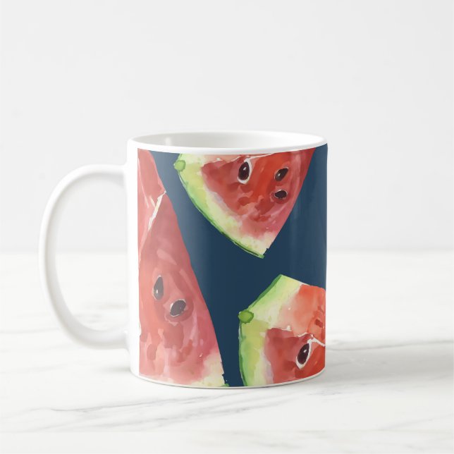 Mug Motif sans couture. Tranches de pastèque aquarelle (Gauche)