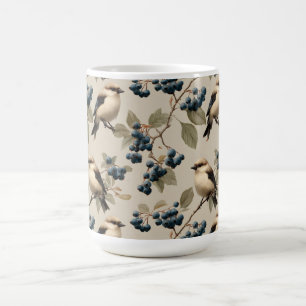 Mug Motif sans couture Vintage Oiseau et Myrtille