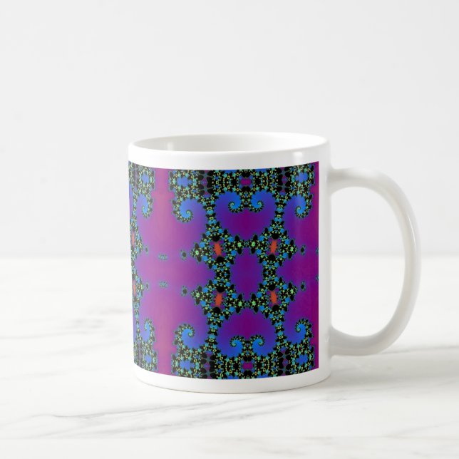 Mug motif sans couture violet graphique informatique n (Droite)