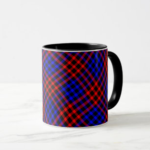 Mug Motif sans fin à carreaux écossais rouge et bleu
