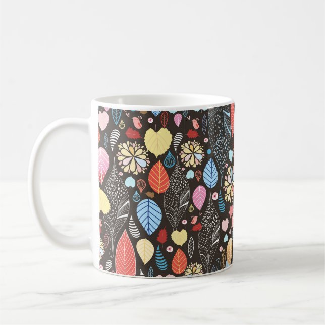 Mug Motif sans soudure à l'automne avec des feuilles c (Gauche)