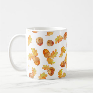 Mug motif sans soudure automne avec feuilles en chêne