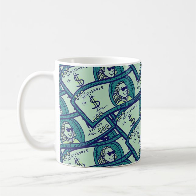 Mug motif sans soudure avec billets en dollars (Gauche)