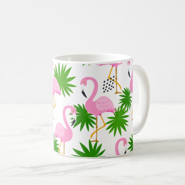 Mug motif sans soudure avec flamants roses mignons (Devant droit)