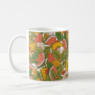 Mug Motif sans soudure de la nourriture d'été. Sanwich