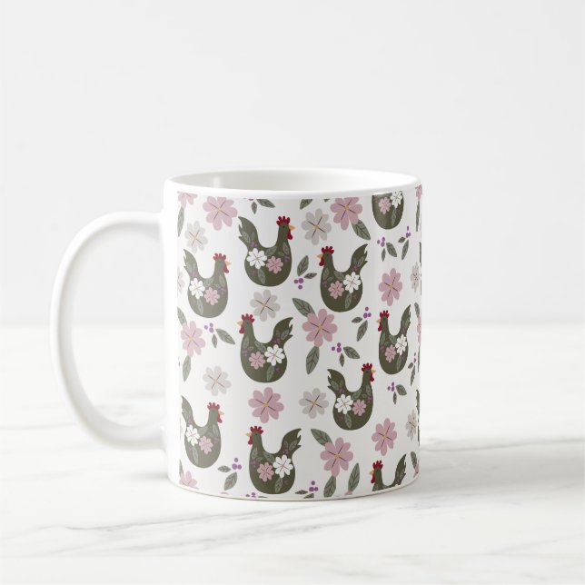 Mug Motif sans soudure de Pâques avec poulet. (Gauche)