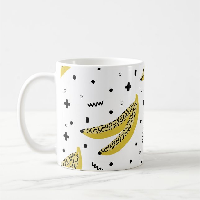 Mug Motif sans soudure en été avec bananes dans pop ar (Gauche)