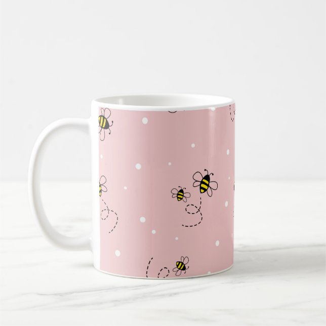 Mug Motif sans soudure sur arrière - plan pastel. Vint (Gauche)
