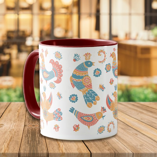 Mug Motif scandinave coloré Boho Bird (Créateur téléchargé)
