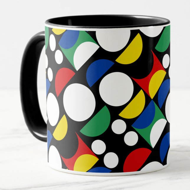 Mug Motif scandinave noir du Bauhaus du milieu du sièc (Créateur téléchargé)