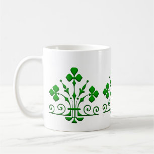 Mug Motif Shamrock vintage vert