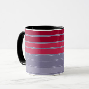 Mug Motif simple rayé rouge et gris