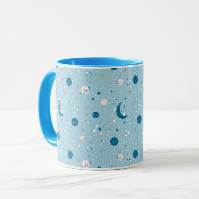 Mug Motif Sky & Space bleu (Devant gauche)