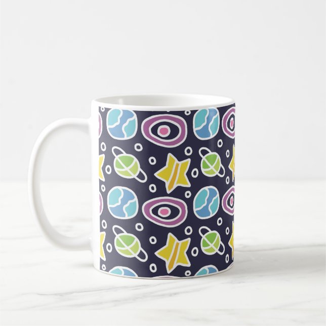 Mug Motif spatial coloré mignon (Gauche)