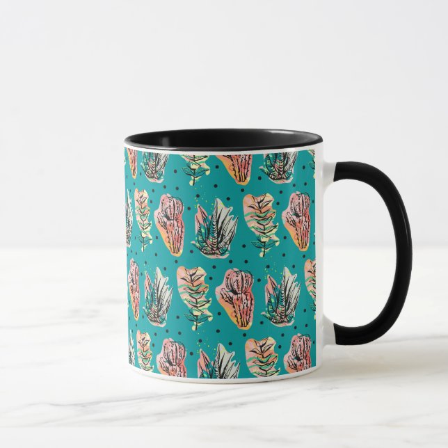 Mug Motif Succulent de Cactus Graphiques Abstraits (Droite)