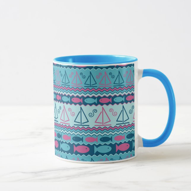Mug Motif Super Fun Fish And Sailboat (Droite)