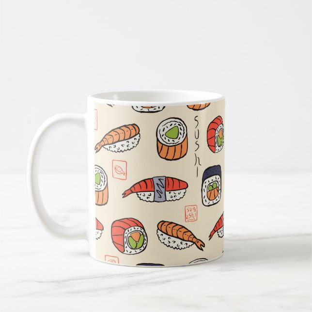 Mug motif sushi transparent (Gauche)