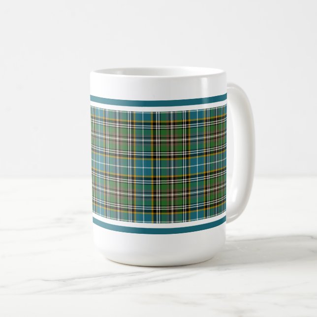 Mug Motif Tartan Dowling bleu irlandais Plaid (Devant droit)