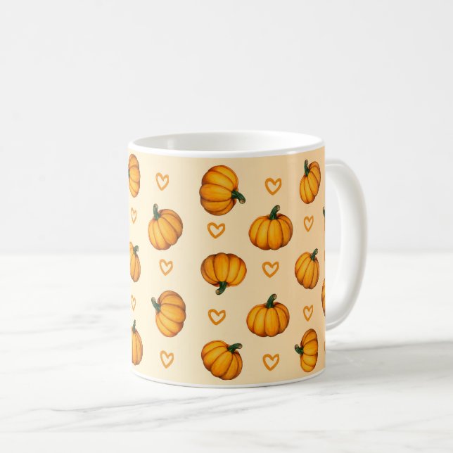 Mug Motif tendance automne citrouille mignon (Devant droit)