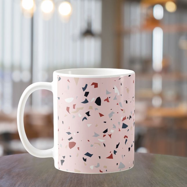 Mug Motif Terrazzo Abstrait Moderne du Milieu du Siècl (In situ Kitchen table)