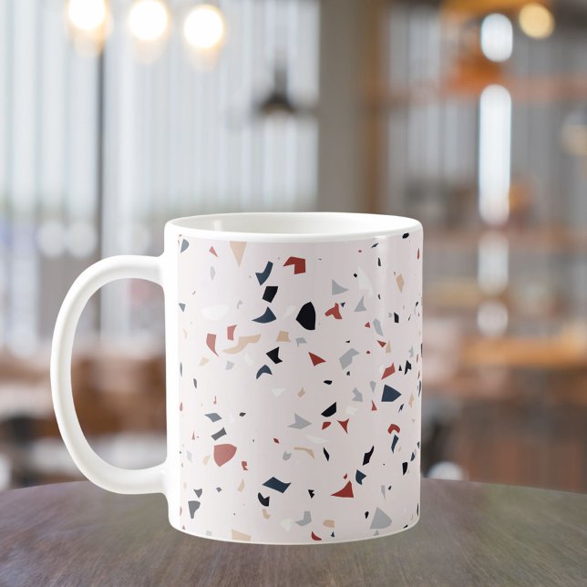 Mug Motif Terrazzo Abstrait Moderne du Milieu du Siècl (In situ Kitchen table)