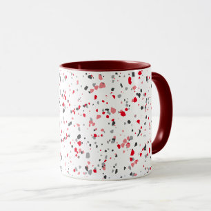 Mug Motif terrazzo géométrique rouge gris