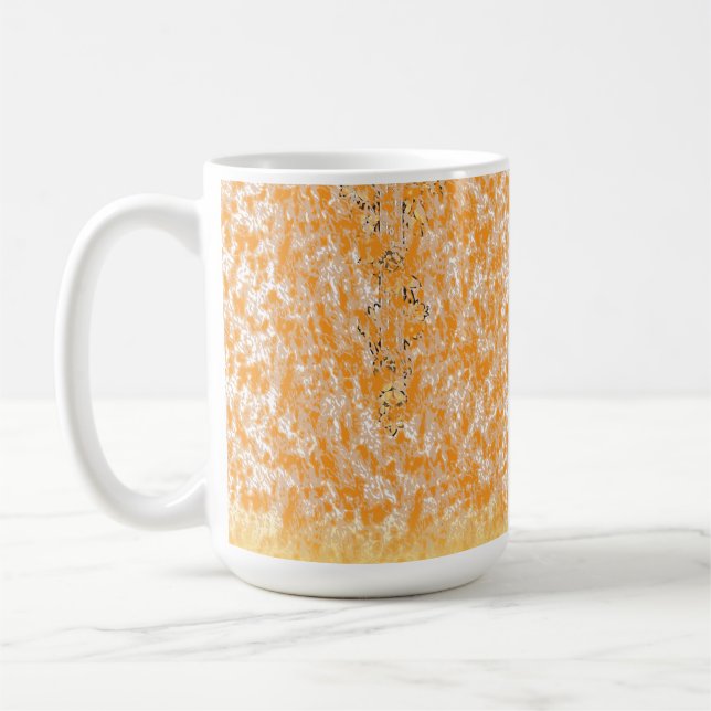 Mug Motif textile avec orange et gol vibrants (Gauche)
