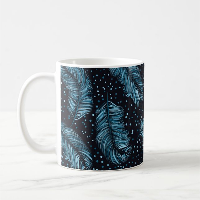 Mug Motif, texture infinie. plumes sombres b (Gauche)