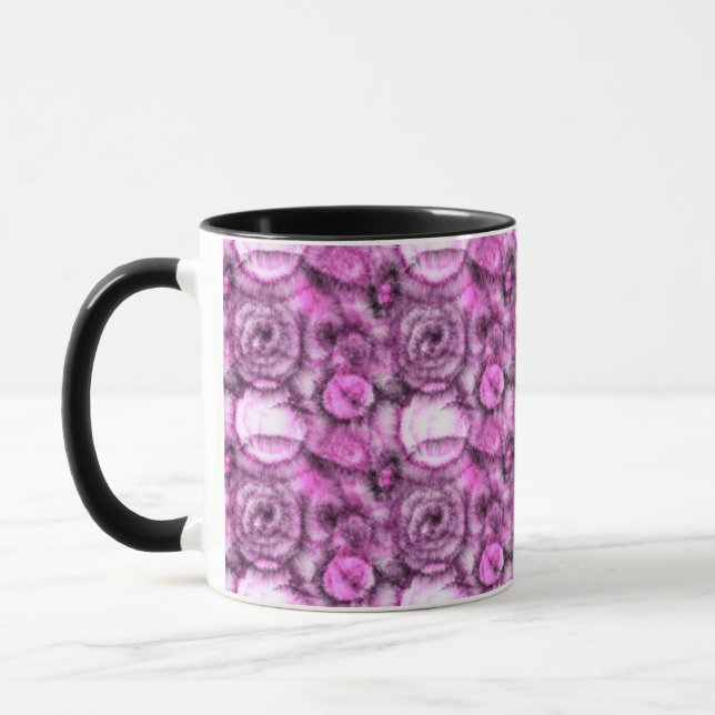 Mug Motif Tie and Dye Tourbillon Rose et Blanc (Gauche)