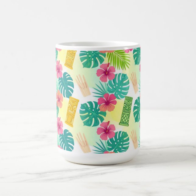 Mug Motif Tiki Hawaïen Tropical pour Mariage Fêtes (Centre)