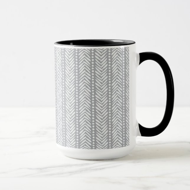 Mug Motif tiré par la main gris de Chevron (Droite)