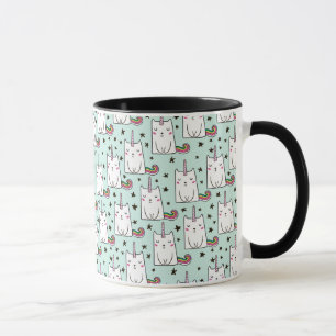 Mug Motif tiré par la main mignon de chat de licorne