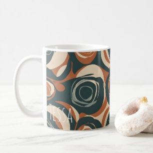 Mug Motif Tourbillon Rétro Terreux Moderne du Milieu d
