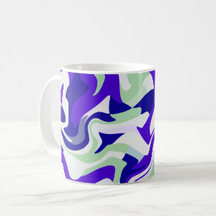 Mug Motif Tourbillonnant Abstrait dans des Tons Froids
