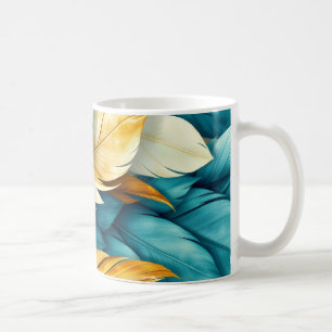 Mug motif transparent de plumes en cascade
