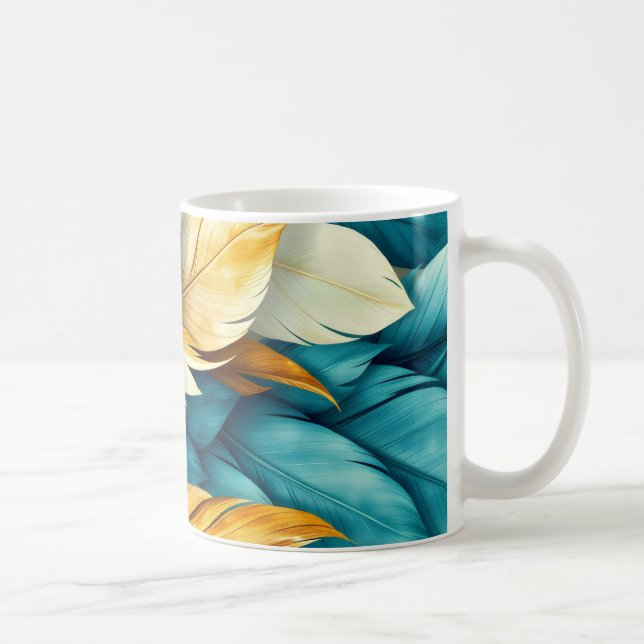 Mug motif transparent de plumes en cascade (Droite)