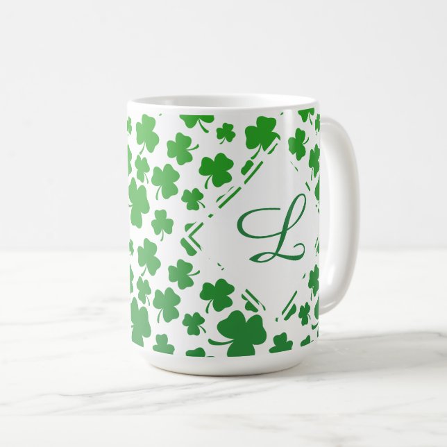 Mug Motif Trèfle à 3 Feuilles Ombre Verte (Devant droit)