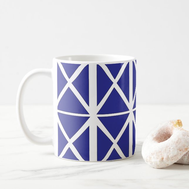 Mug Motif Triangle Géométrique Bleu Blanc    (Avec donut)